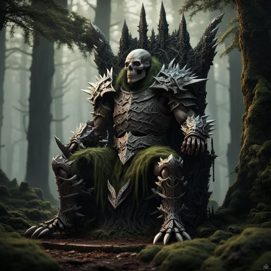 Ogre Skeleton Shark Dragon on Throne