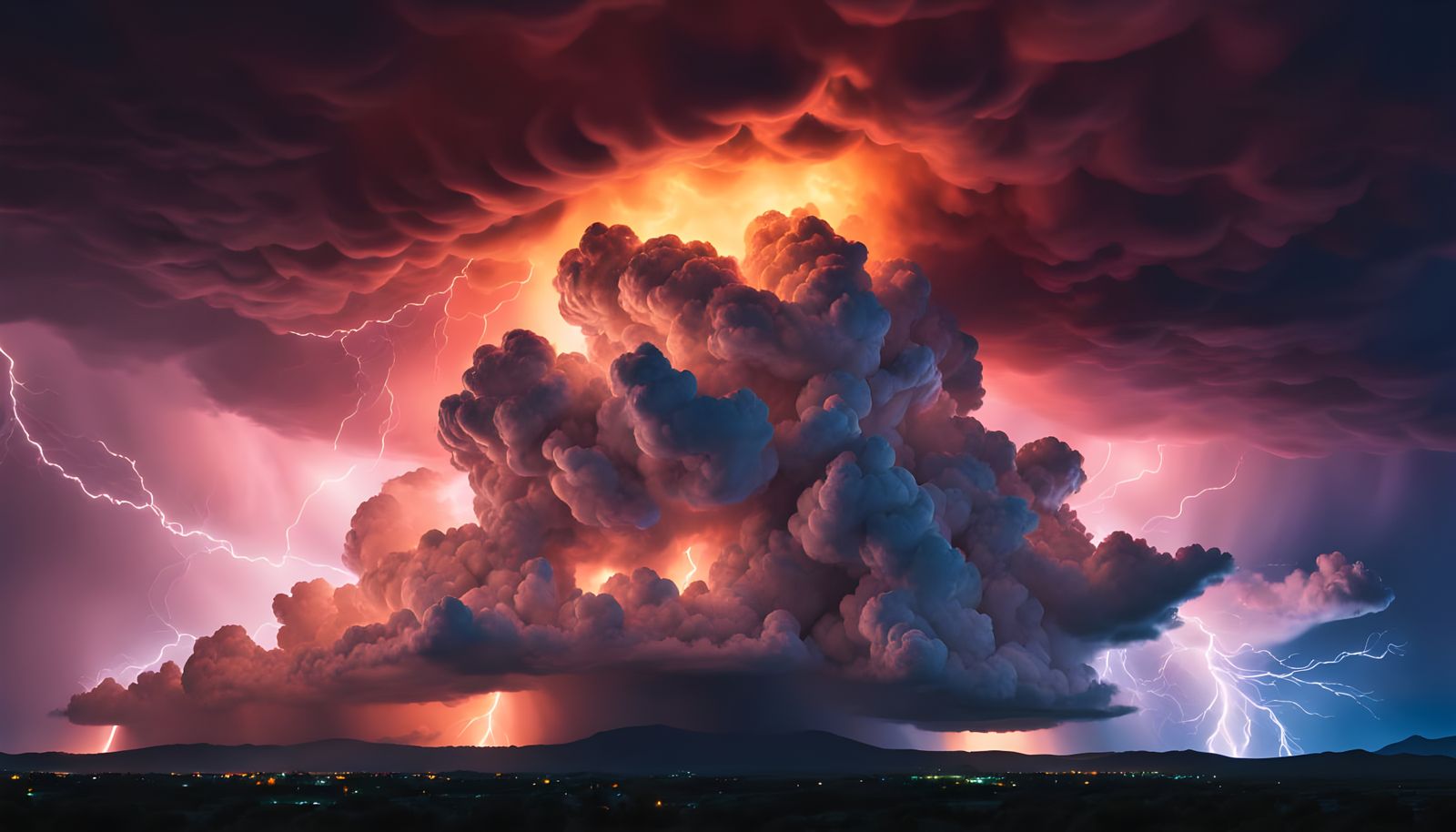 Neo-Impressionist Supercluster Storm with Red Rain