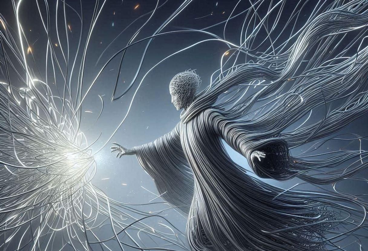 Abstract Silver Wire Art