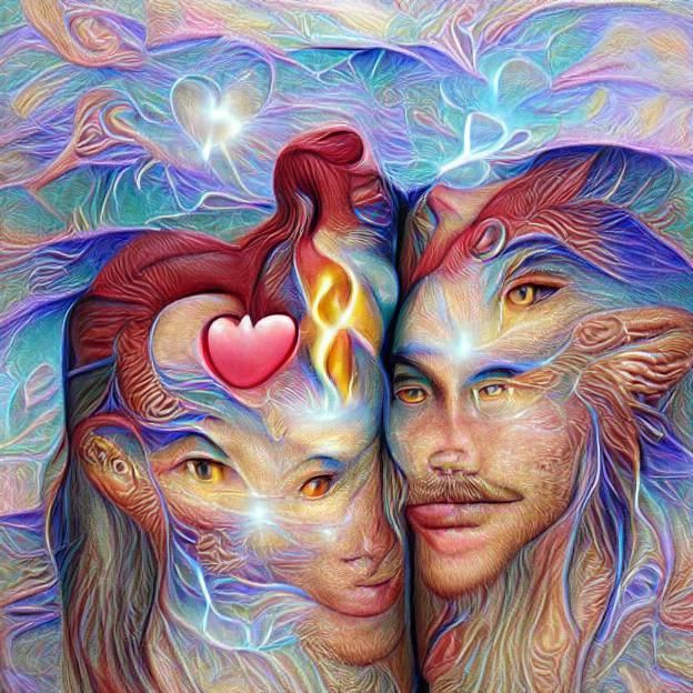 Twin Flames and Soulmates Conceptual AI Art