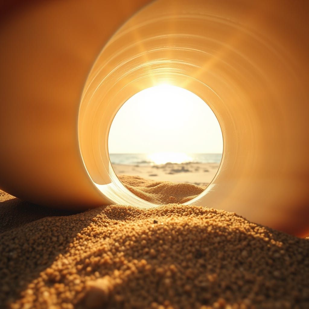 Surreal Oceanic Scene within a Conch Shell