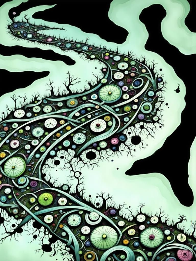 <lora:Dark-Whimsy:1.0> <lora:b2:1.0> korzenie czasu, gałęzie zdarzeń