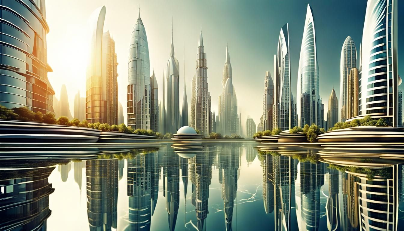 A Futuristic utopian city