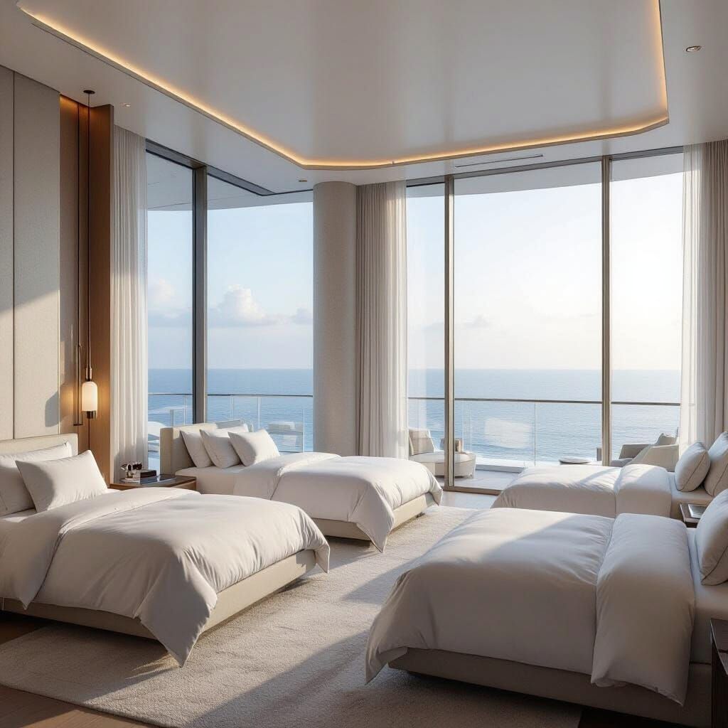 Luxurious Ocean View Bedroom in Modern Style
