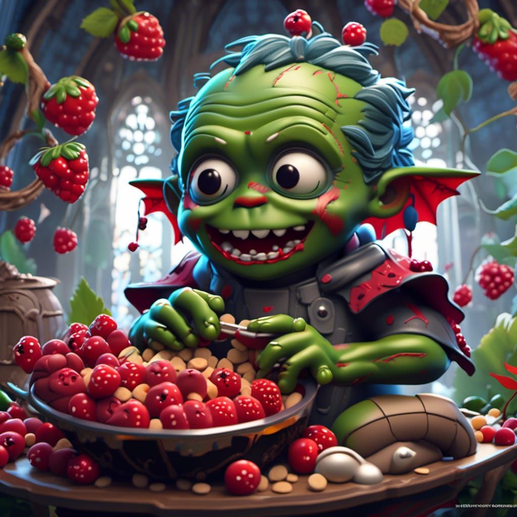 Cute Gothic Frankenstein Monster in Ghibli Style