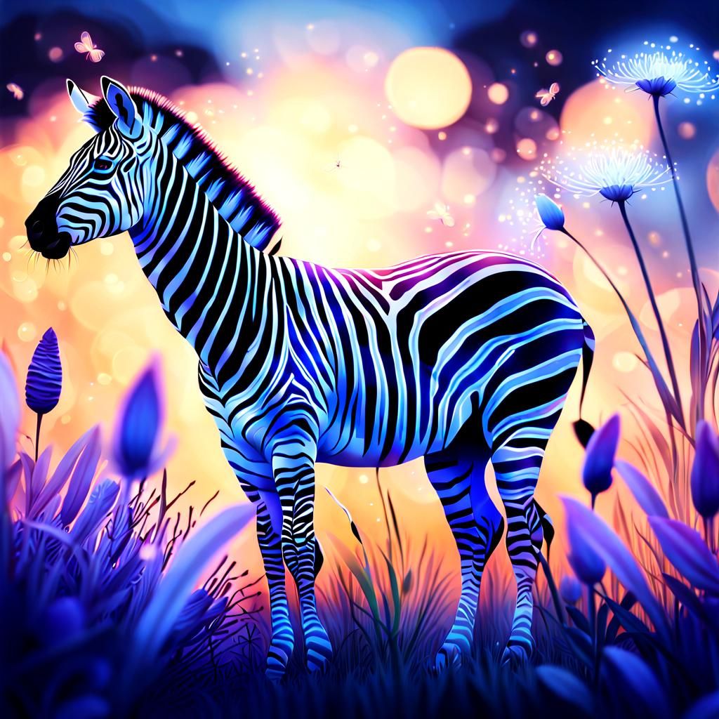 Hypnotic Zebra in Savannah Double Exposure