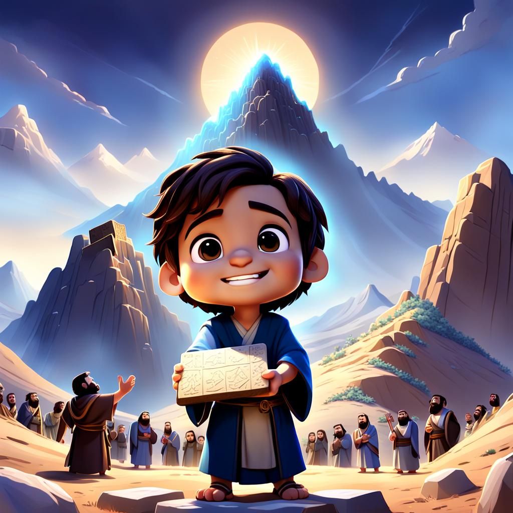 Chibi Moses Concept Art in Pixar Style
