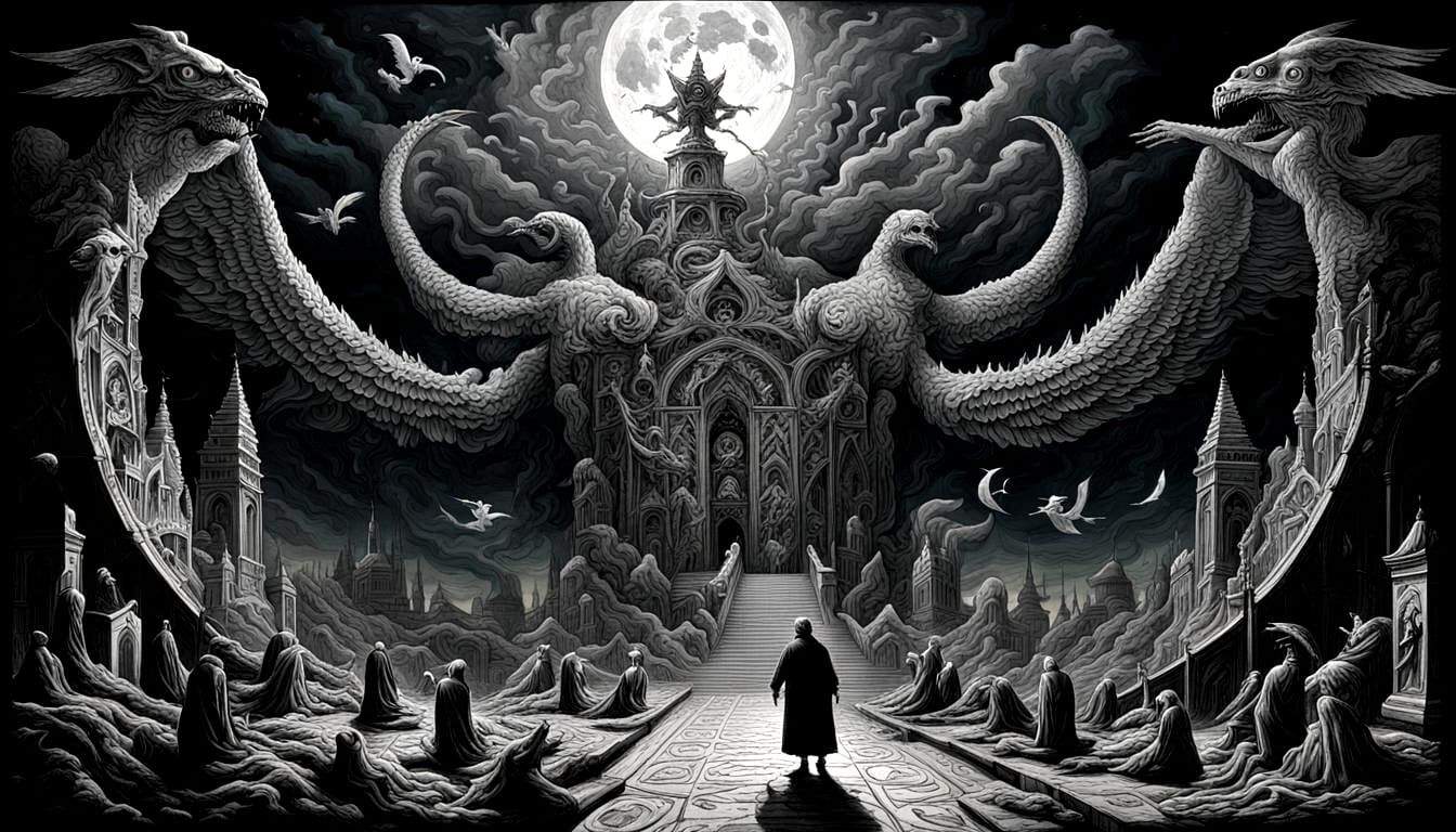 Psychedelic Geometric Balance: Good vs Evil