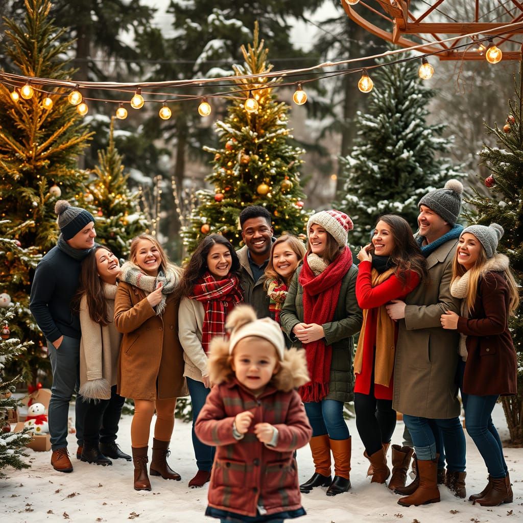Winter Wonderland Celebration in Vibrant Outdoor Setting