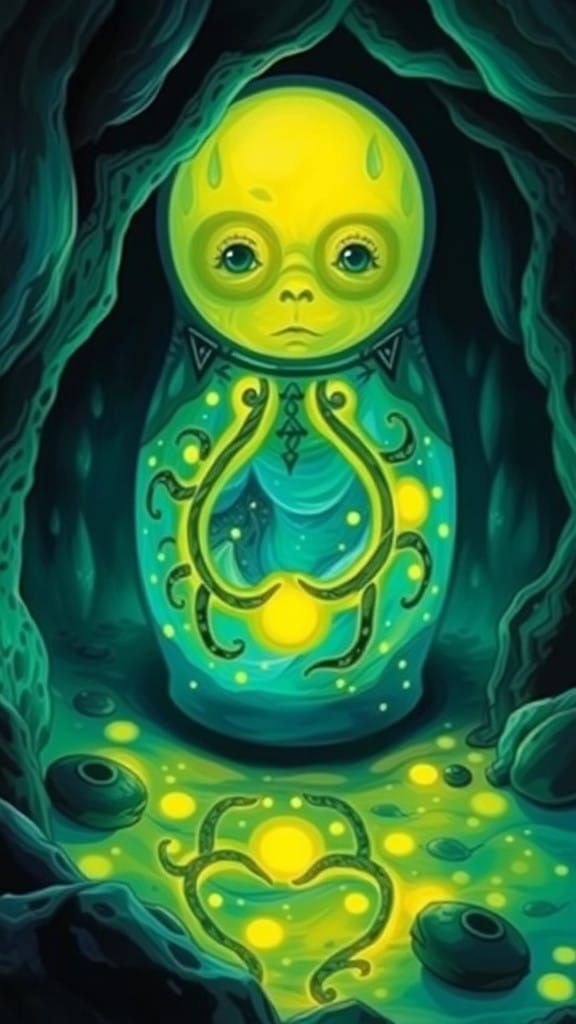Glowing Matryoshka Cave Painting