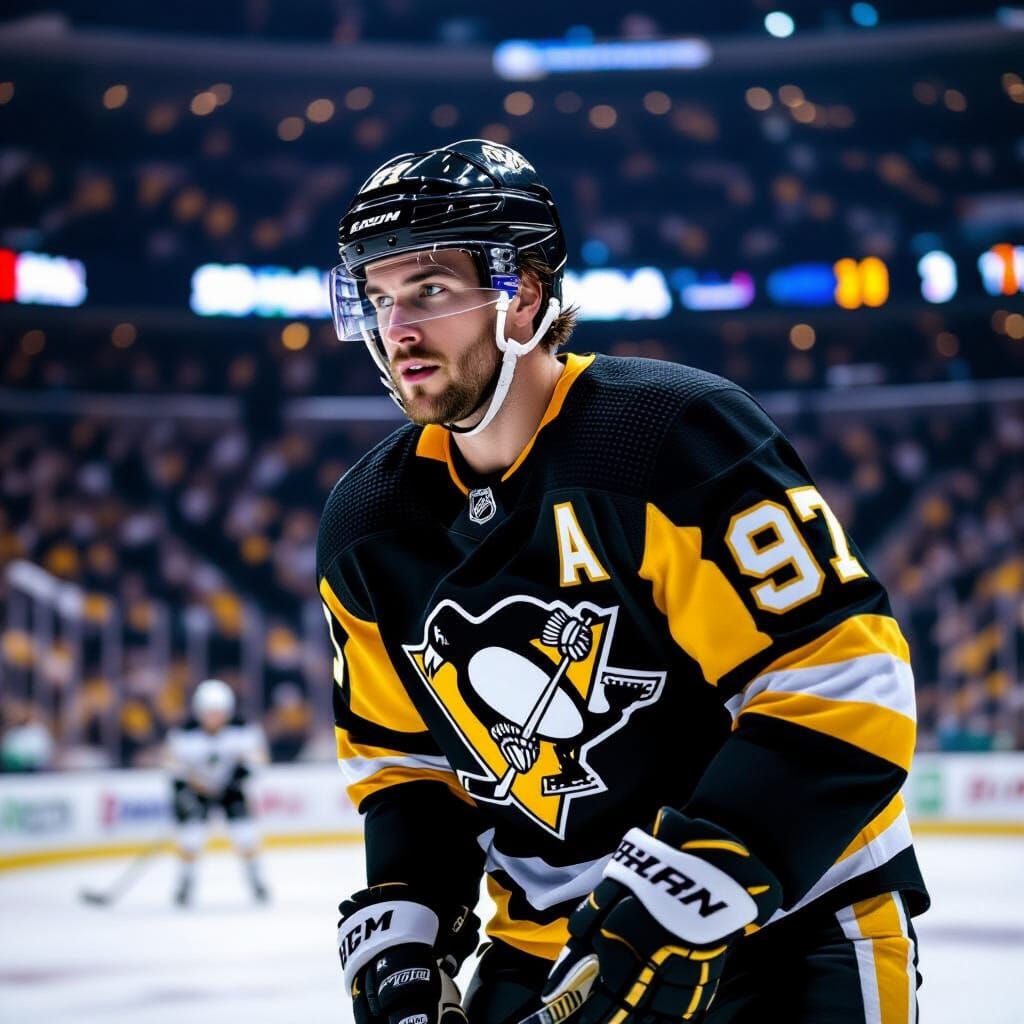 Sidney Crosby in Action: Pittsburgh Penguins Hockey Player