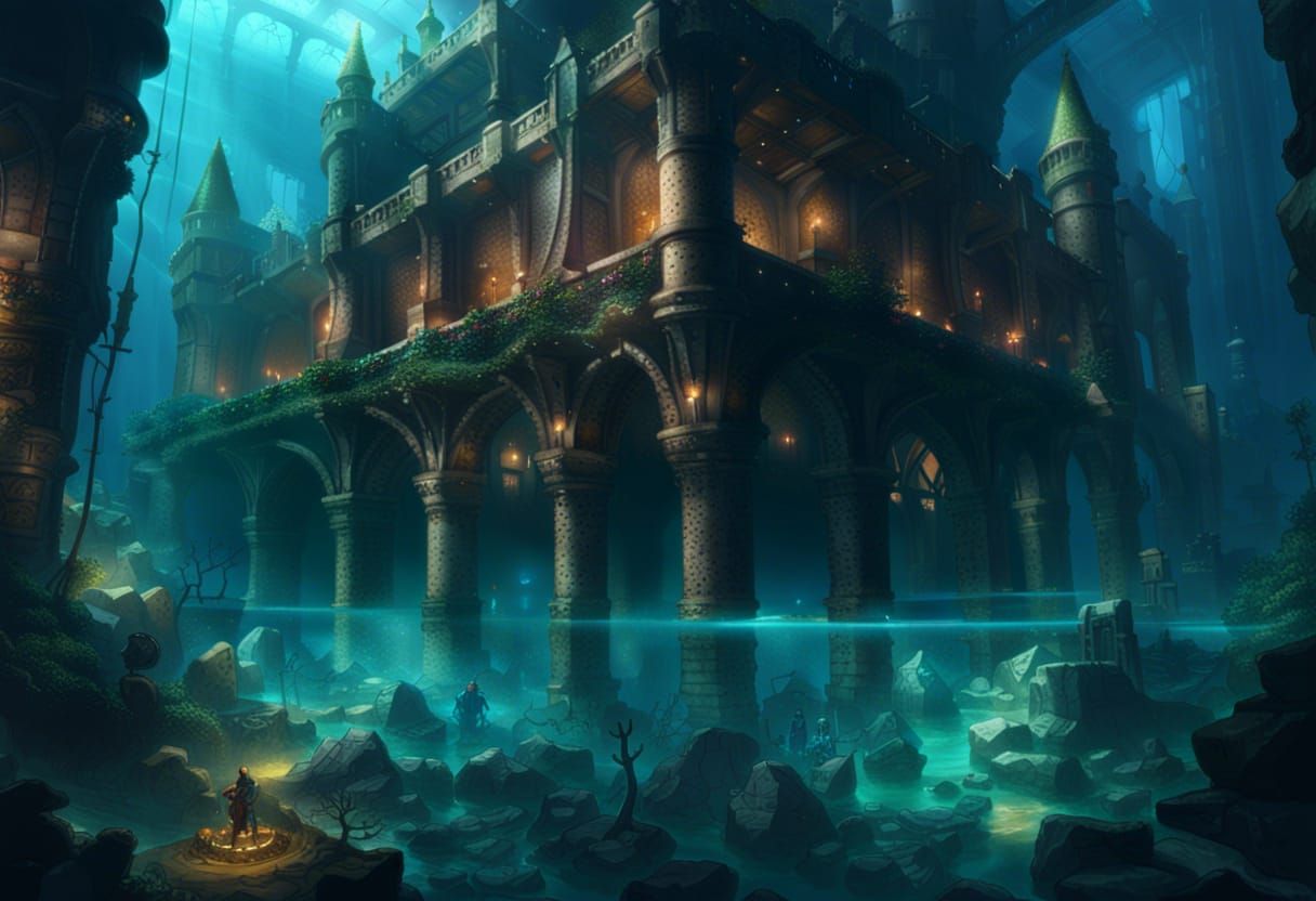 Underwater City Fortress: Medieval Magic and Technology