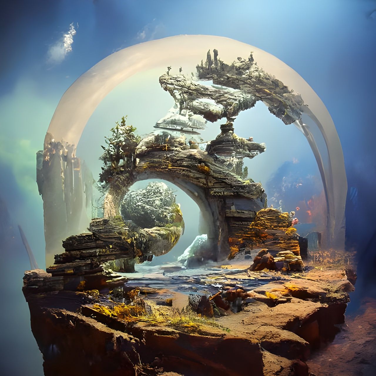 Cosmic Inukshuk Portal to a Galaxy Garden