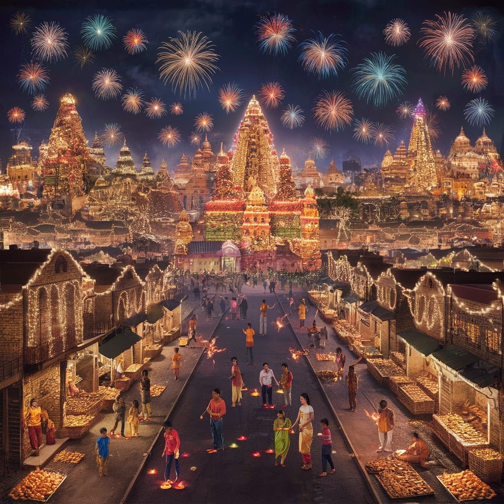Diwali Night: A City Aglow with Festive Lights