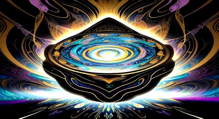 Futuristic Spaceship in Art Deco Art Nouveau Style