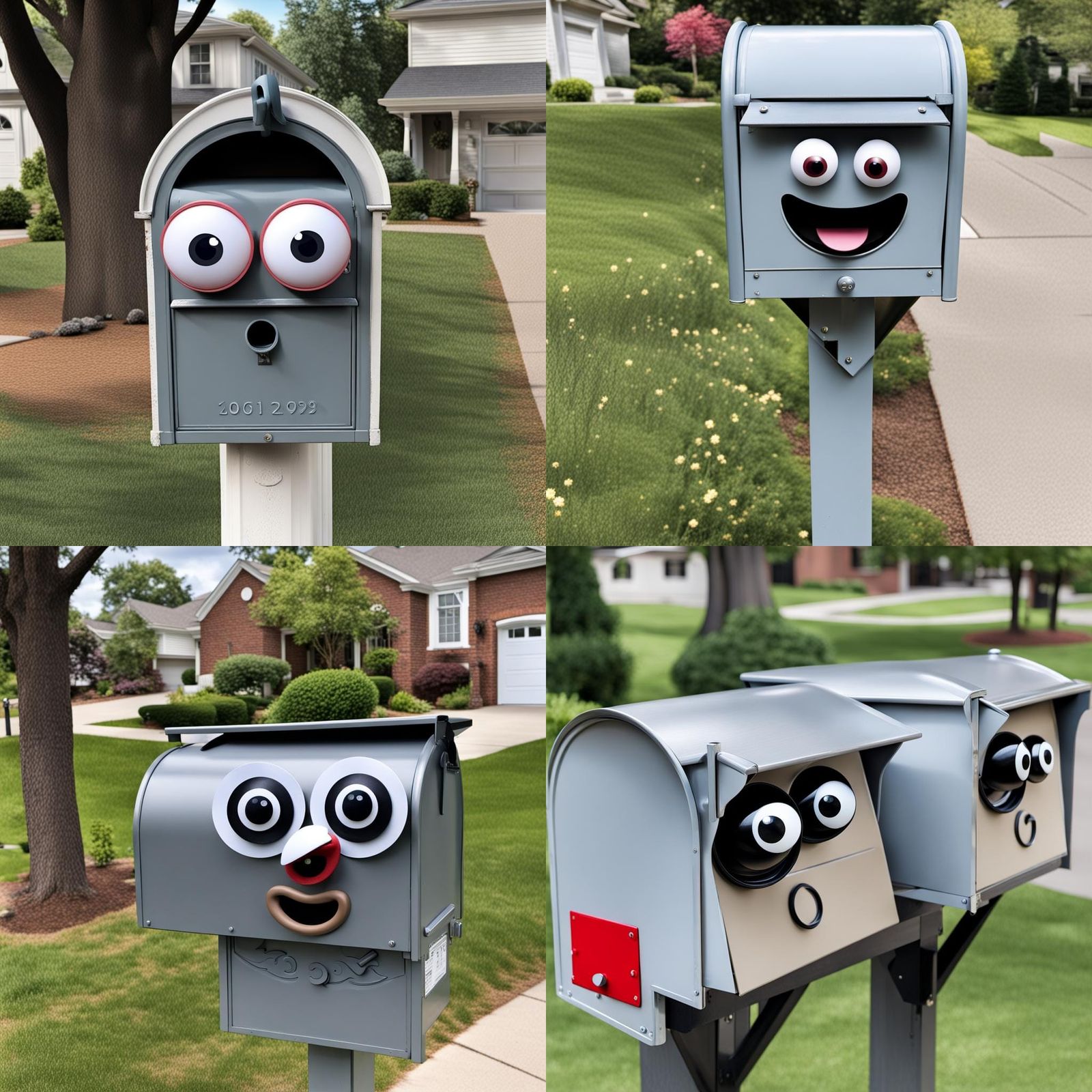 Mailbox with Googly Eyes Decoration