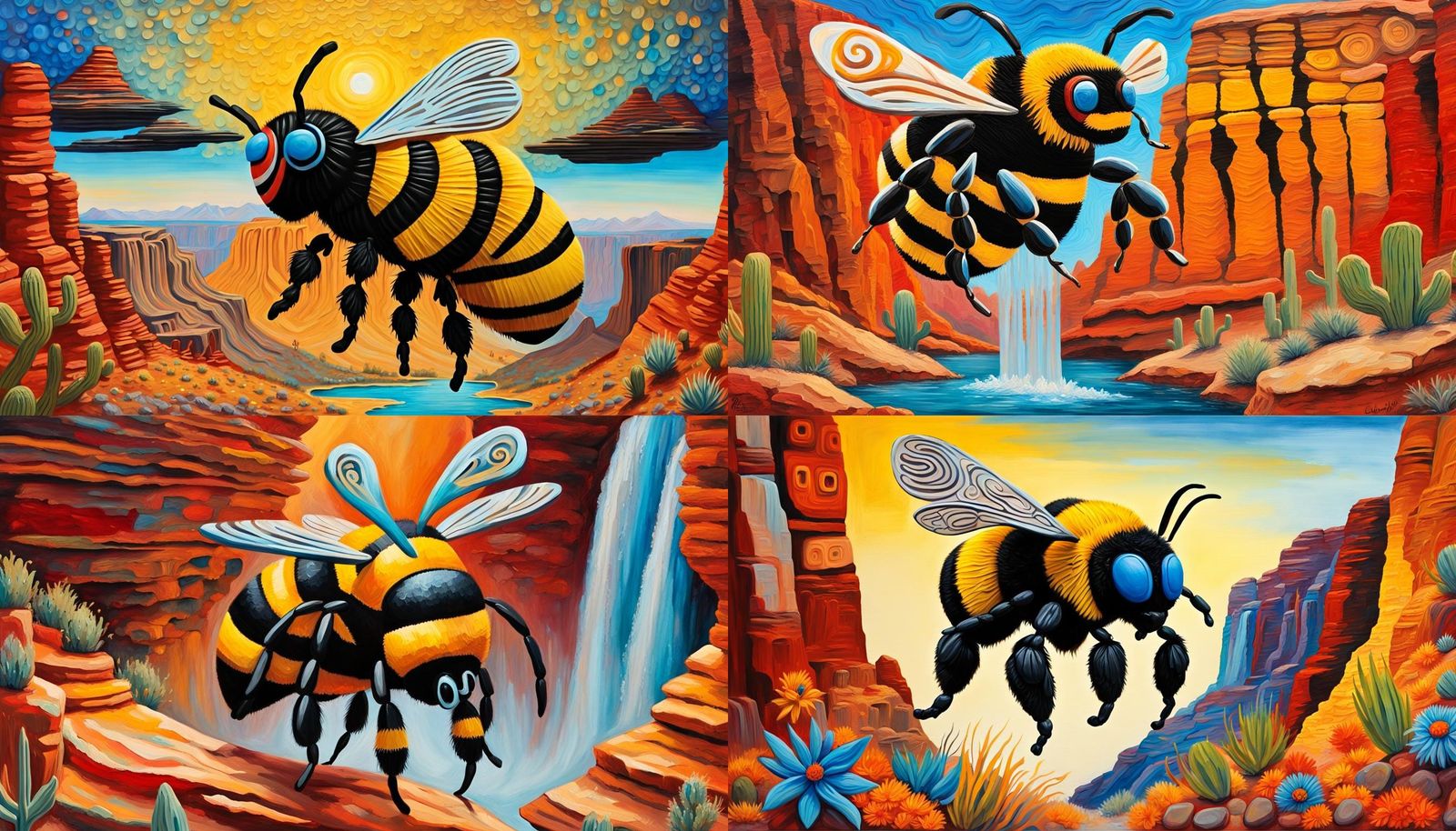 Hopi Kachina in Canyon: Impasto Oil Painting