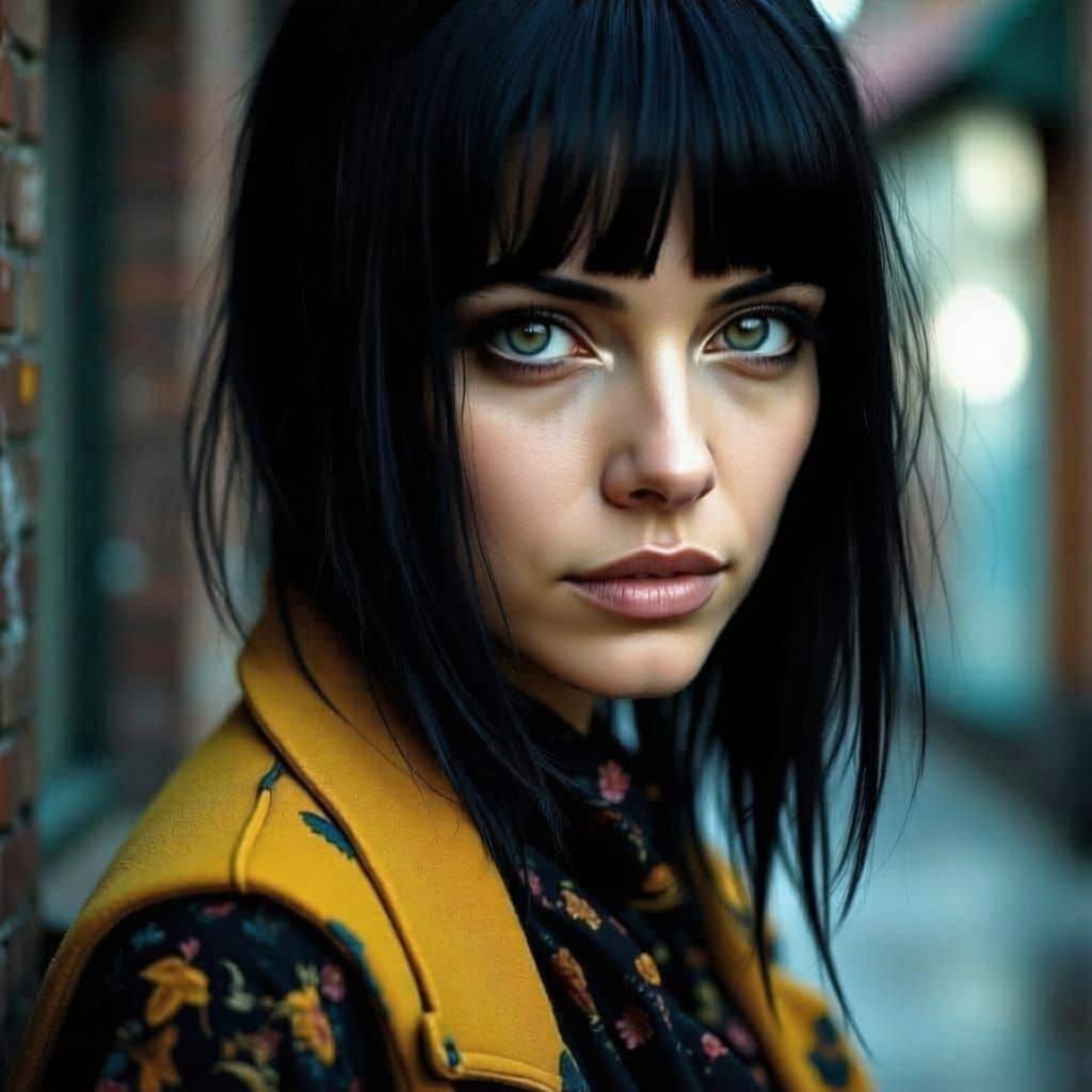 Woman in Blazer and Slacks, Mysterious Glare