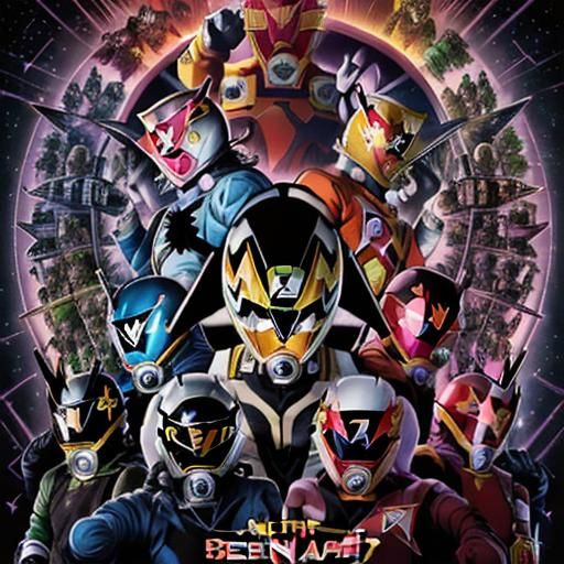 Super Sentai Character as Intricate Ink Drawing