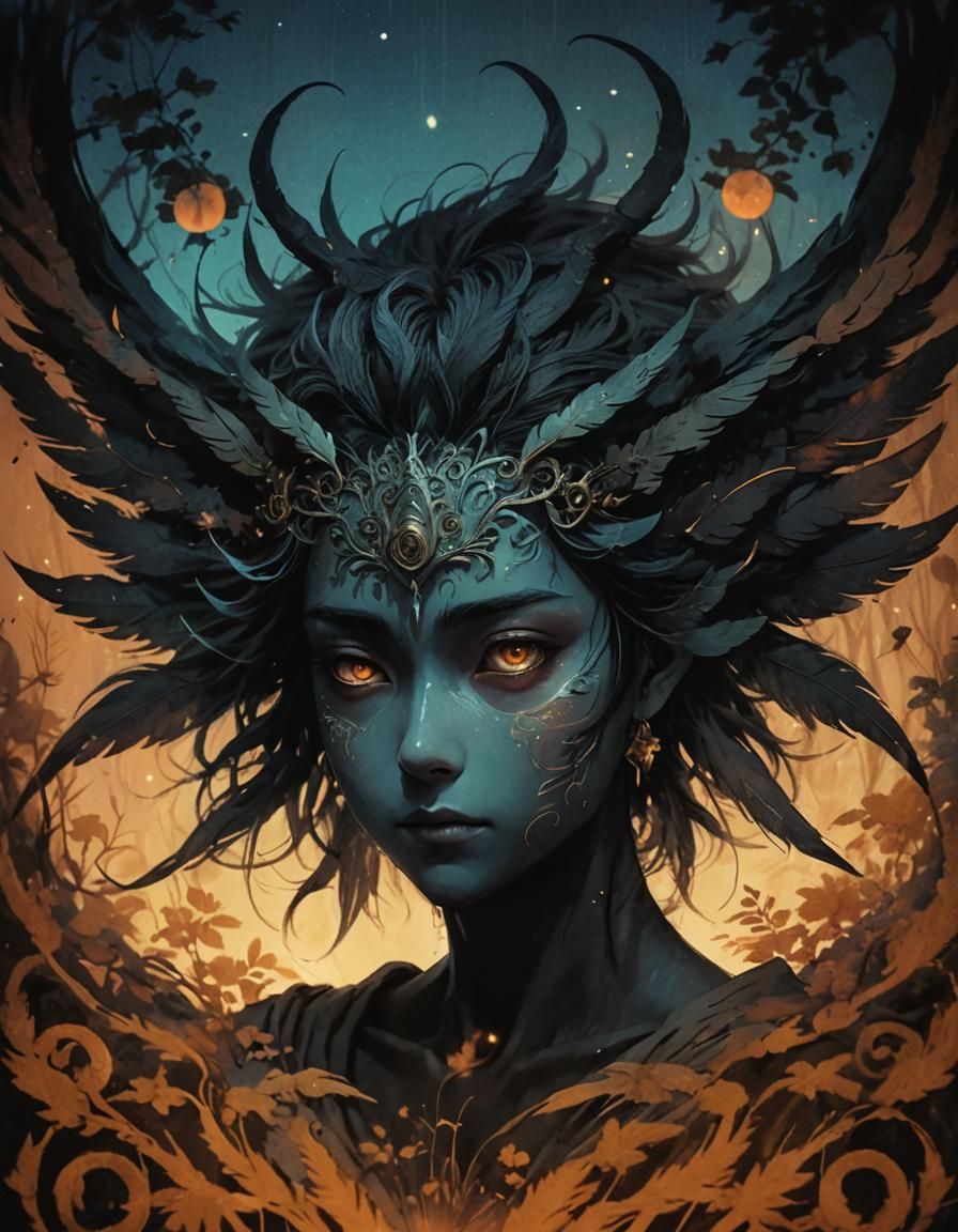 Mystical Anime Figure in Soft Pastel Style