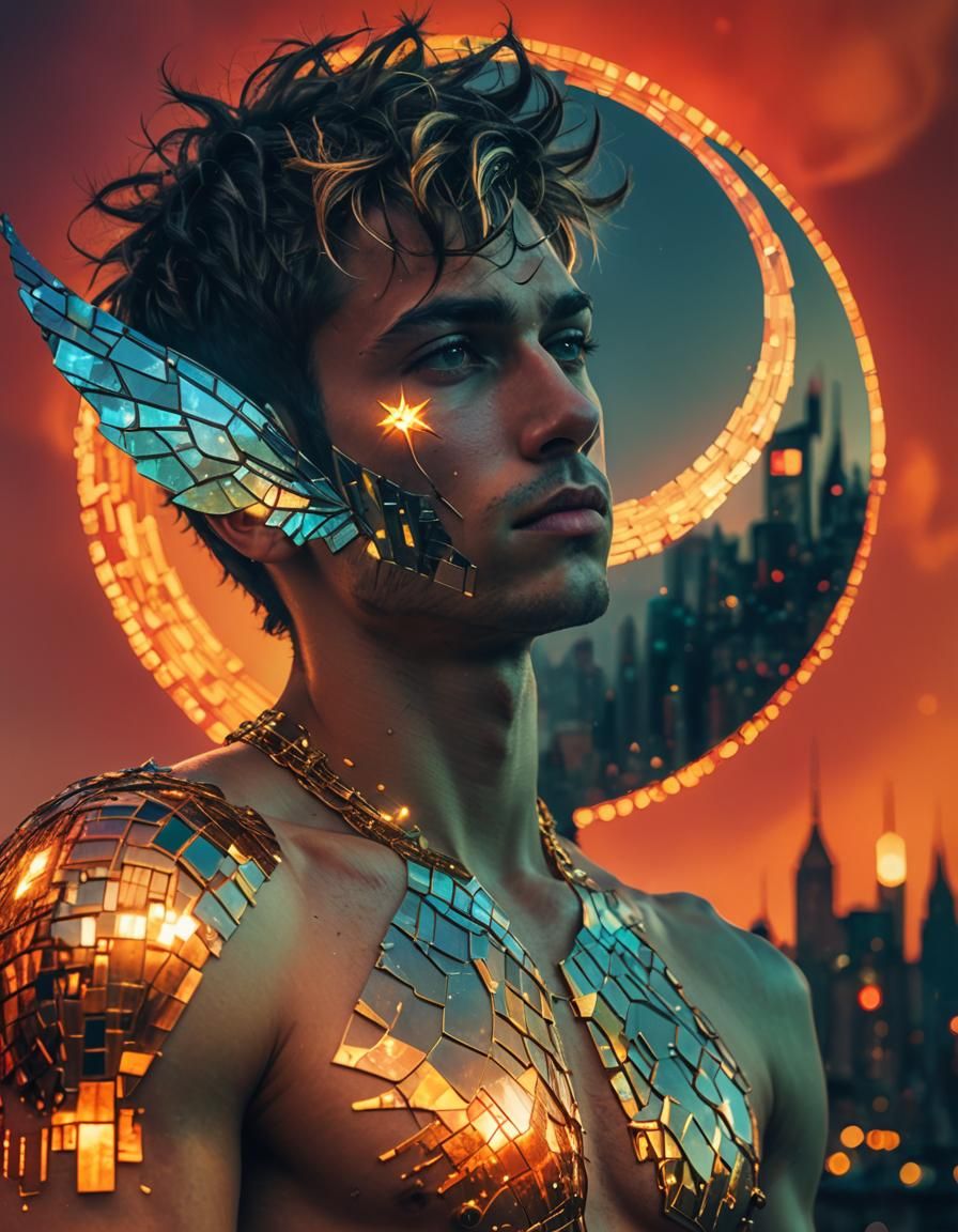 Ecopunk Fairy Portrait in a Surreal Landscape