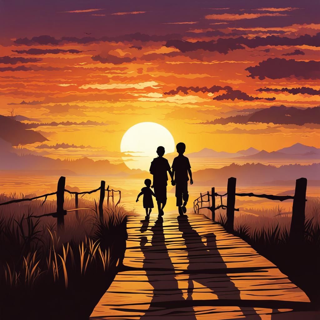 Invisible Silhouette Art in an African Sunset