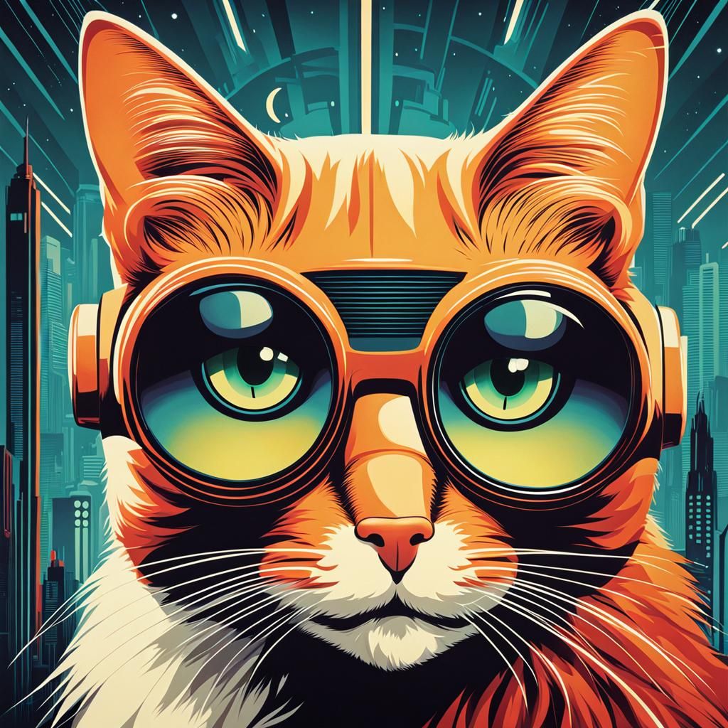 Retro futuristic kitty