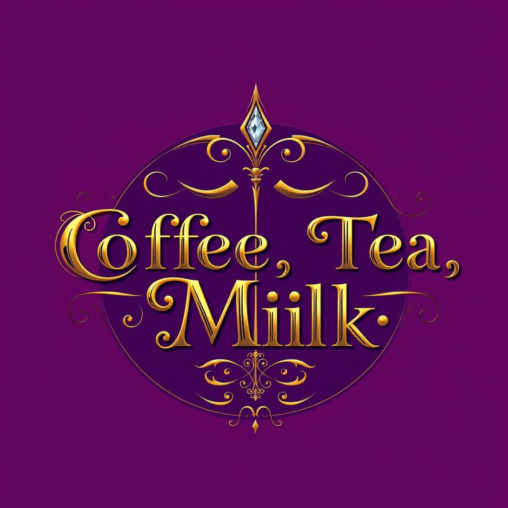 Luxurious Logo in Royal Purple with Gold Accents and Mystica...