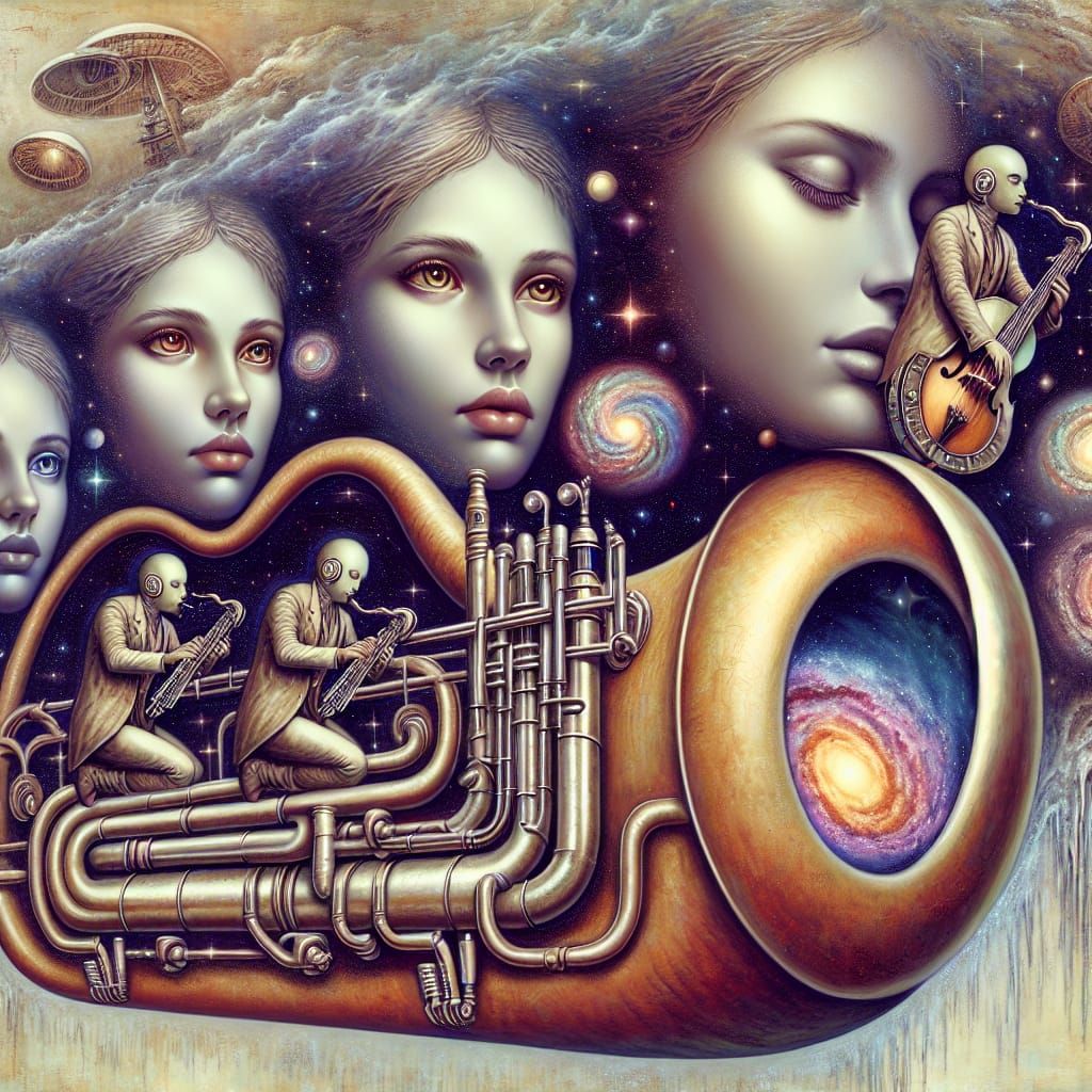 Surrealistic Robots in Cosmic Harmony