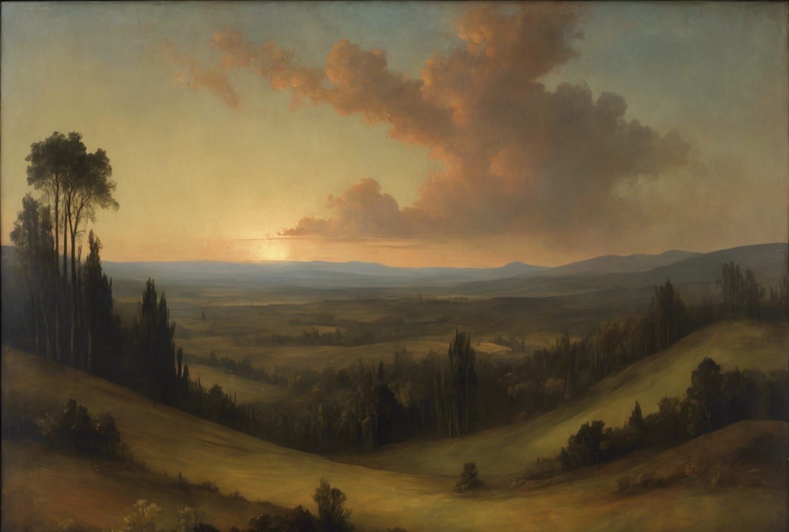 Lake Endine Oil Painting in Classical Style