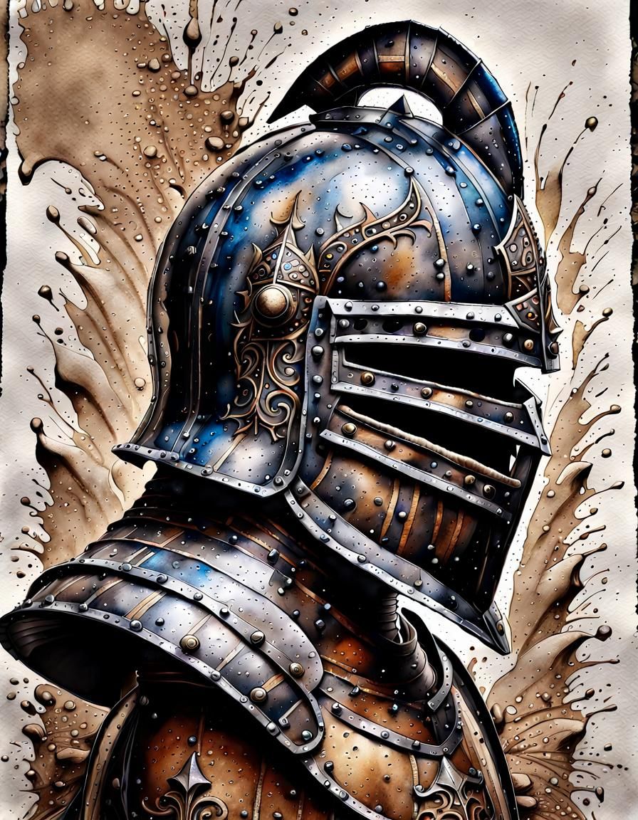 Medieval knight helmet sketch