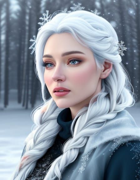 Serene Winter Landscape in Oil Painting Style