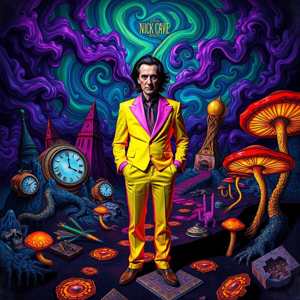 Surrealist Nick Cave in Dreamlike Dalí Landscape