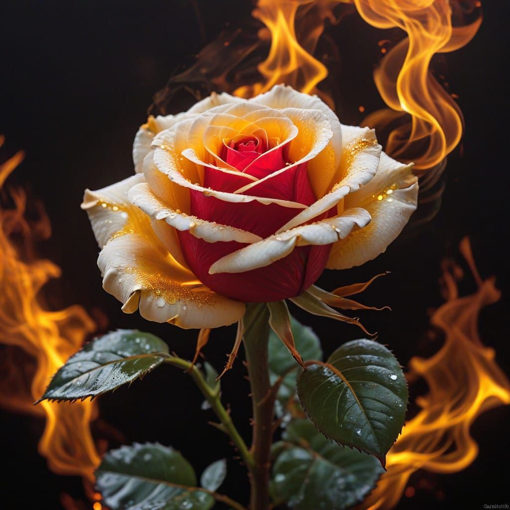 Mystical Fire Rose in Radiant Gold