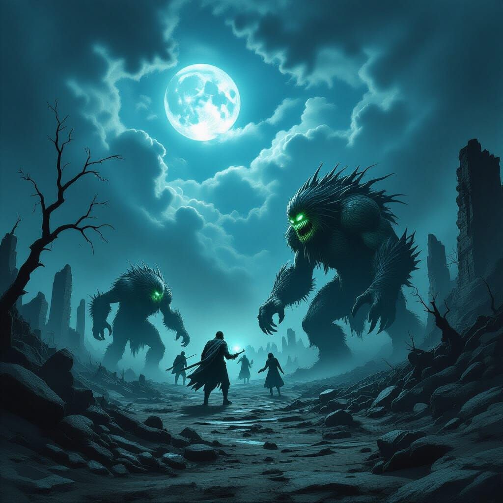 Mutant Monsters Hunt Humans in Dark Fantasy Wasteland