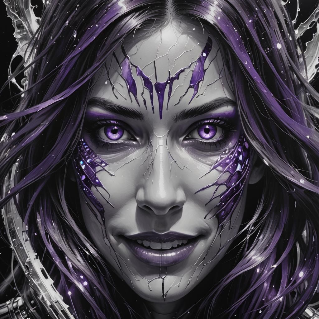 Bioluminescent Sci-Fi Portrait with Impressionist Touches