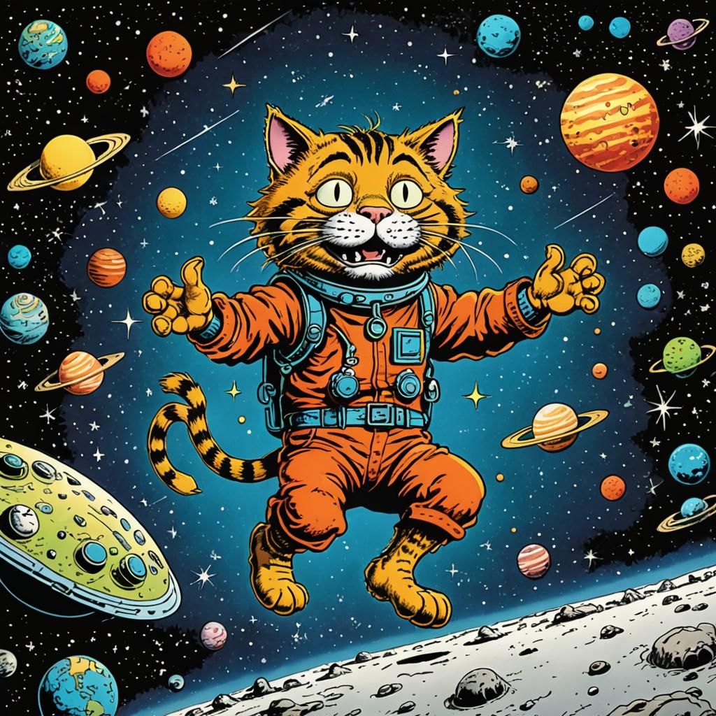 Fritz the Cat in Psychedelic Space Cartoon