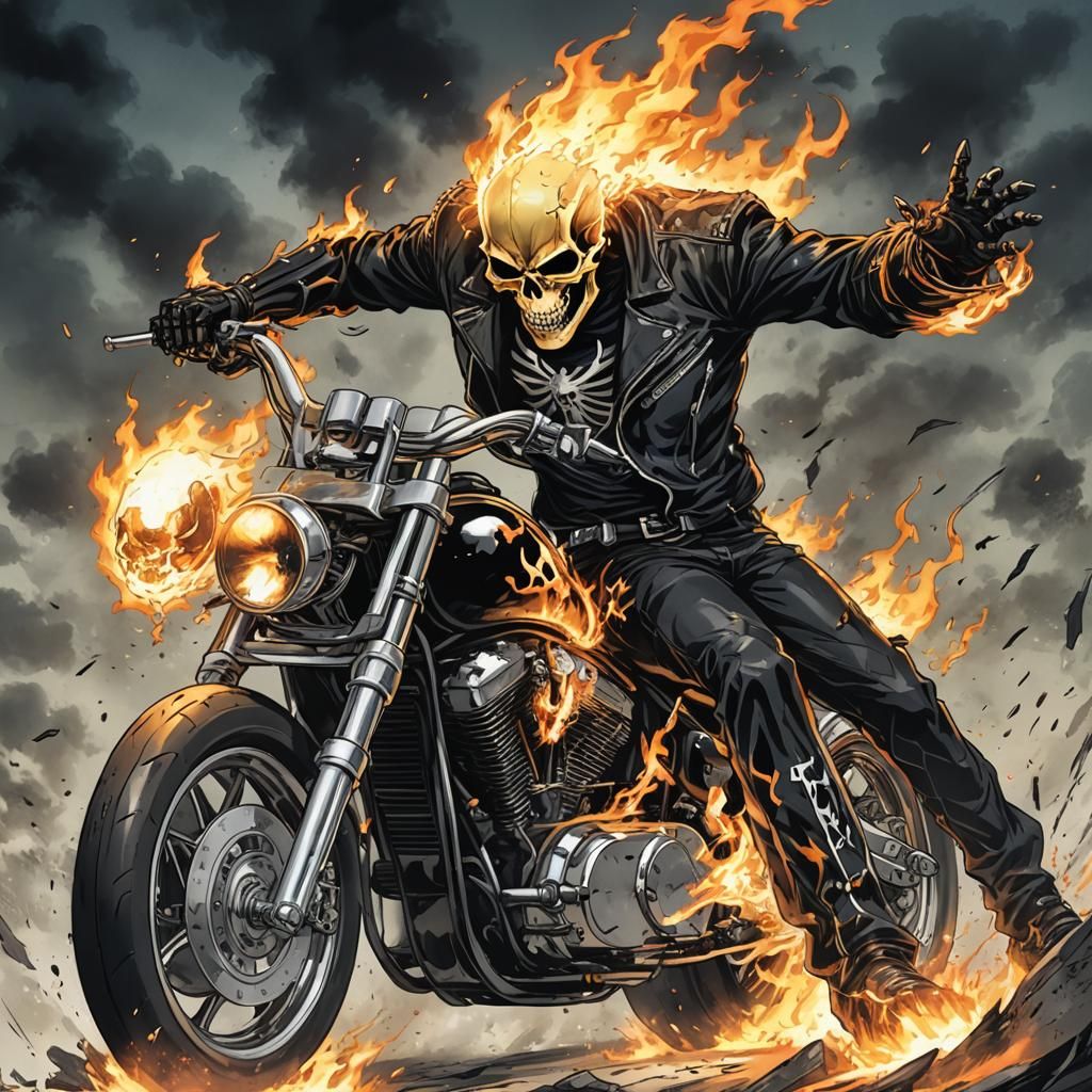 Ghost Rider in Anime Style