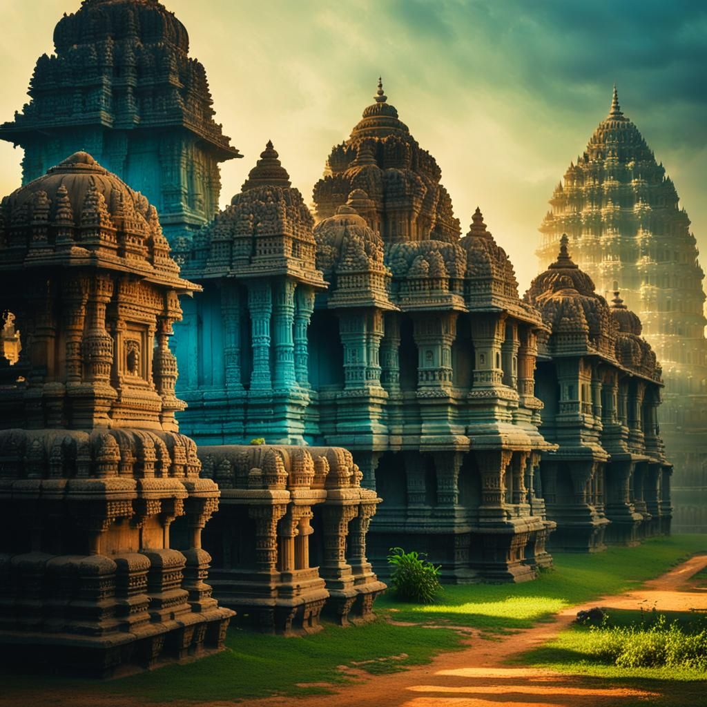 Epic Ancient Warangal Cityscape, Fantasy Architecture