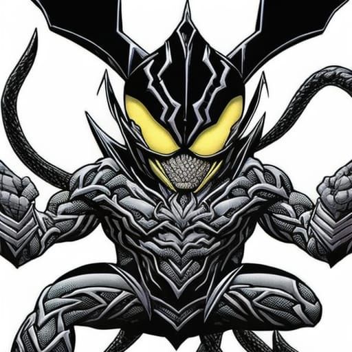 Venom Pikachu Symbiote in 90s Comic Style