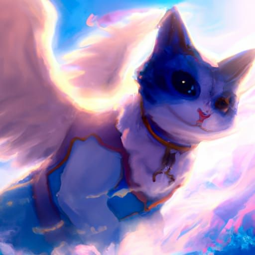 Angelic Cat: Studio Ghibli Anime Concept Art