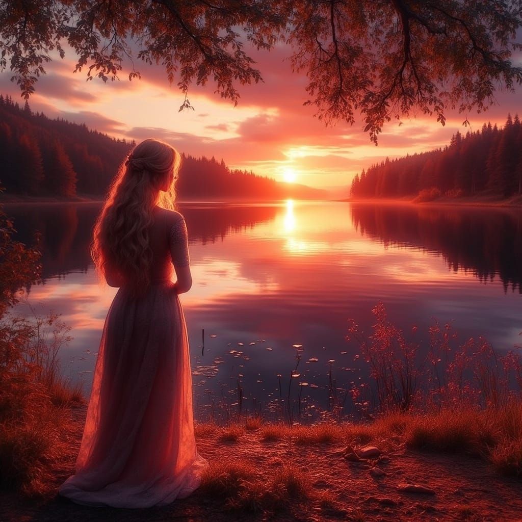 Ethereal Serenity Along the Norwegian Lake Shore