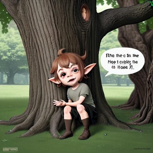 In the corner, a small, mischievous imp whispers into the ea...