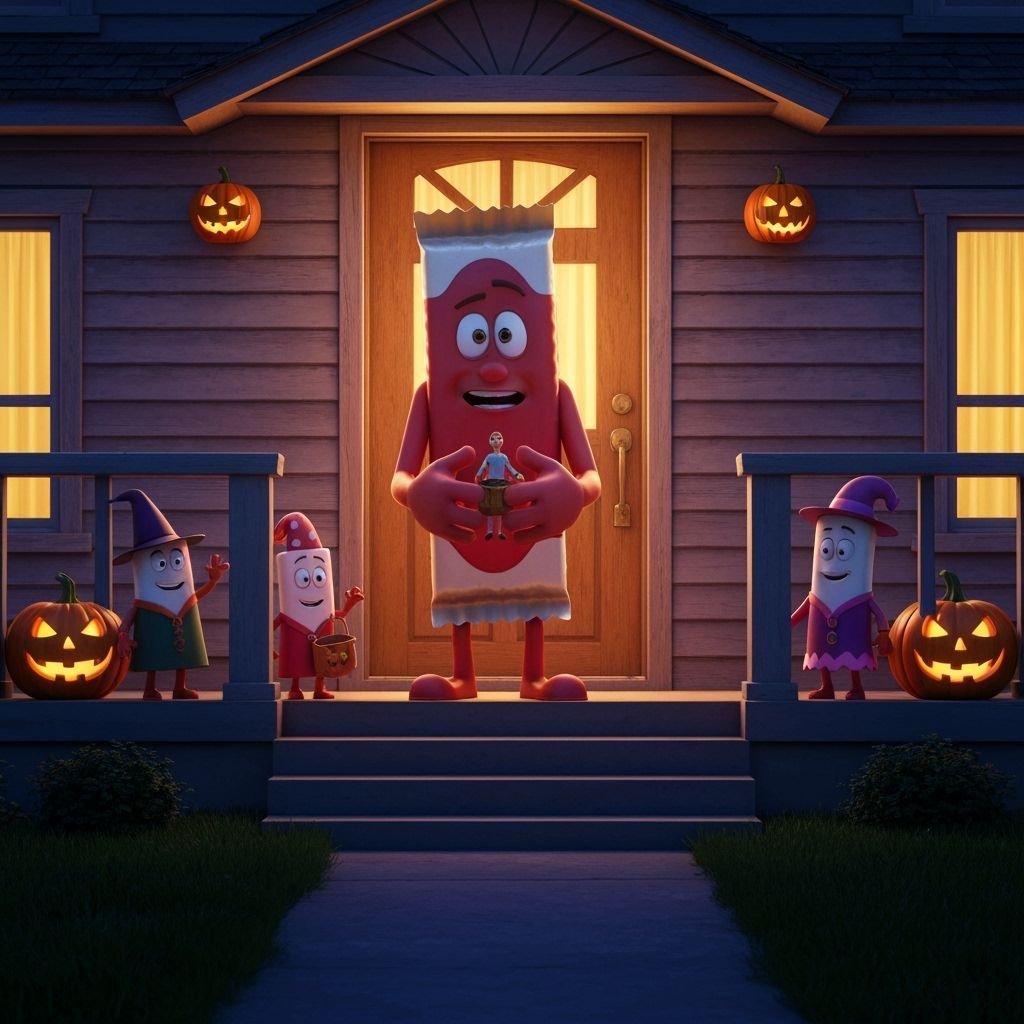 Anthropomorphic Candy Bar Offers Human to Trick-Or-Treaters