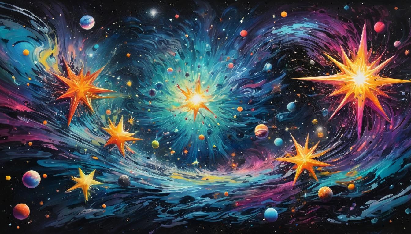 Cosmic Star Cluster in Graffiti Art Style