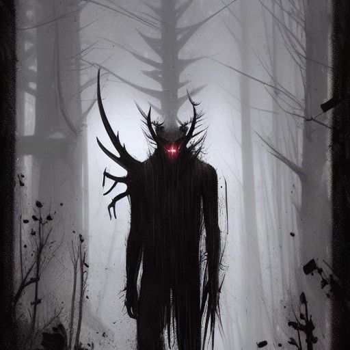 Sinister Wendigo Artwork in Fantasy Illustration Style