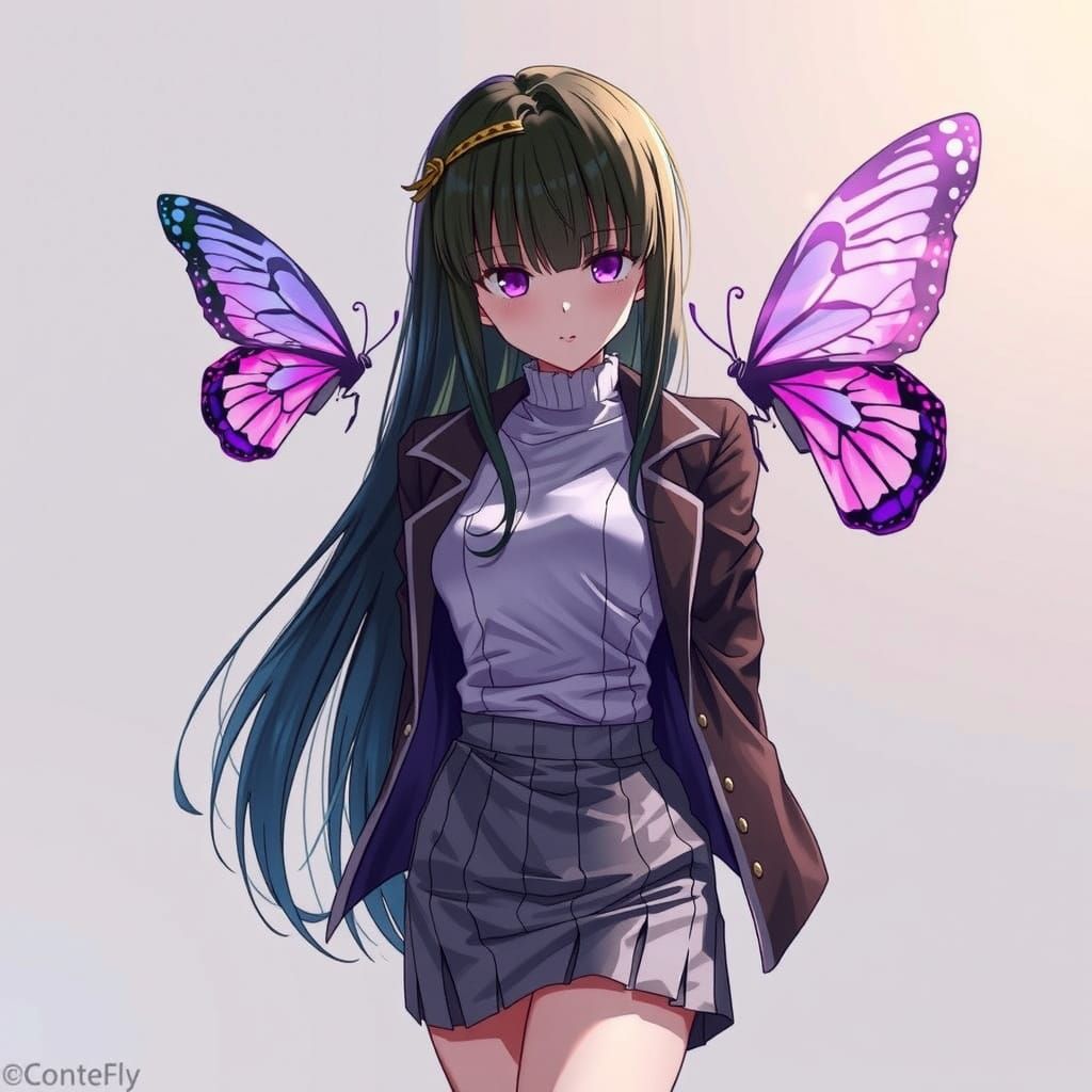 Anime Girl Villain Controlled by Mystic Purple Butterfly in ...
