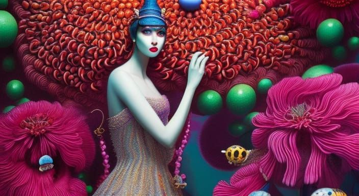 Lady Beetle in Fairytale Magic Realism Style