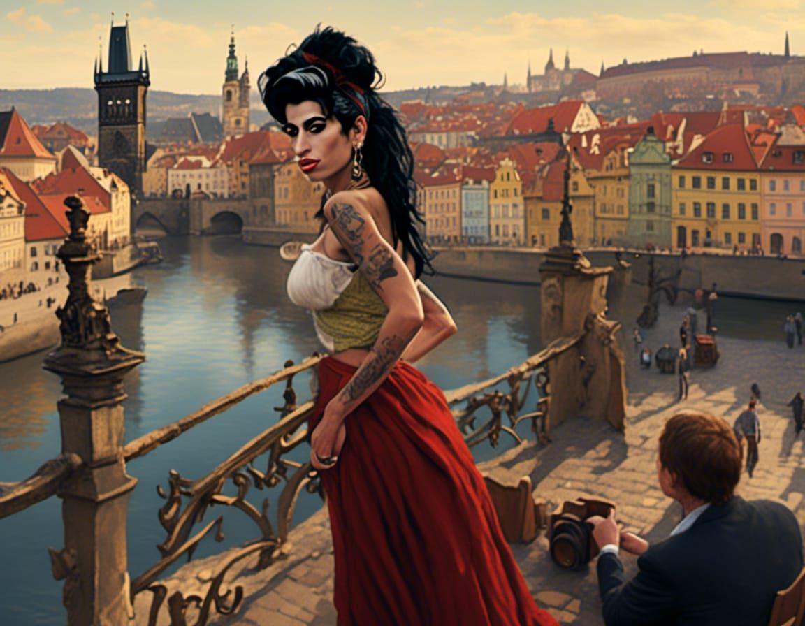 Amy Winehouse Concert on Charles Bridge, Prague
