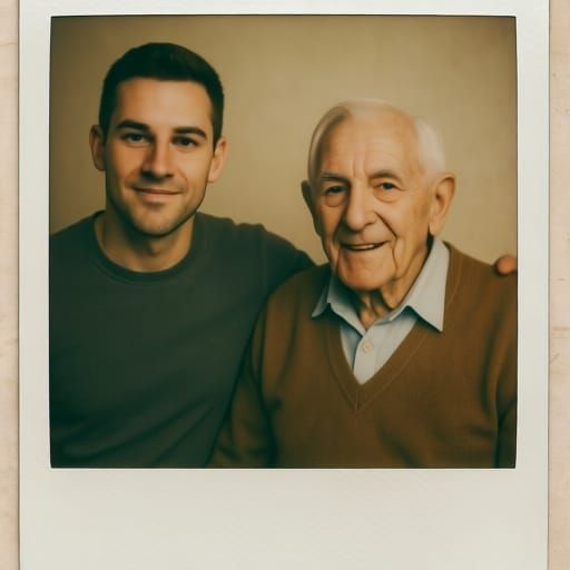 Faded Polaroid: Cherished Memory with Grandfather